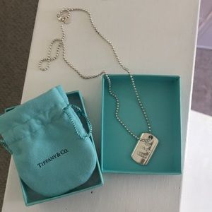 Tiffany & Co Sterling Silver 1837 Dog Tag Necklace